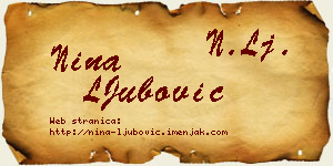 Nina LJubović vizit kartica